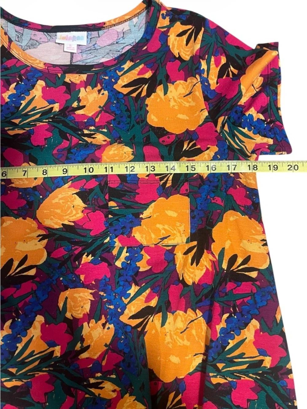 LuLaRoe Carly Dress Small Floral High Low Swing Dress Multicolor